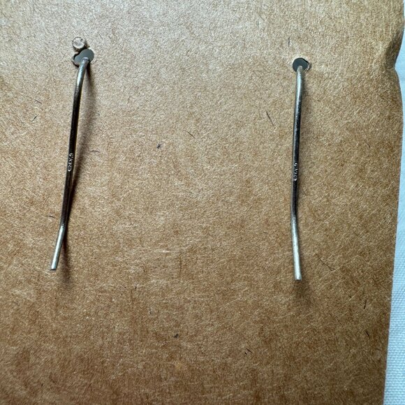 Heart-Shaped Pink Stone Sterling Silver Marked CA 925 Hook Dangle Drop Earrings - Picture 4 of 6